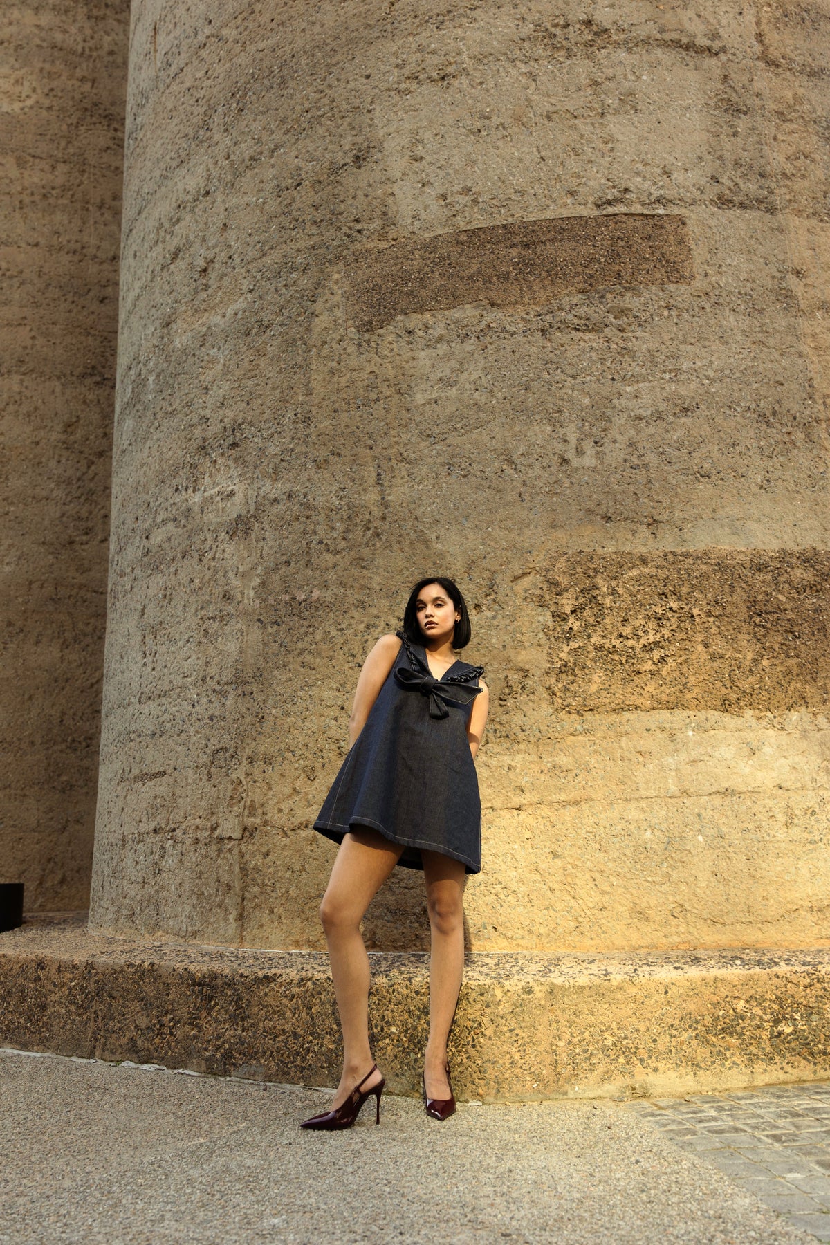 Rokkie Denim 09 / 06 Dress — editorial campaign image, full length