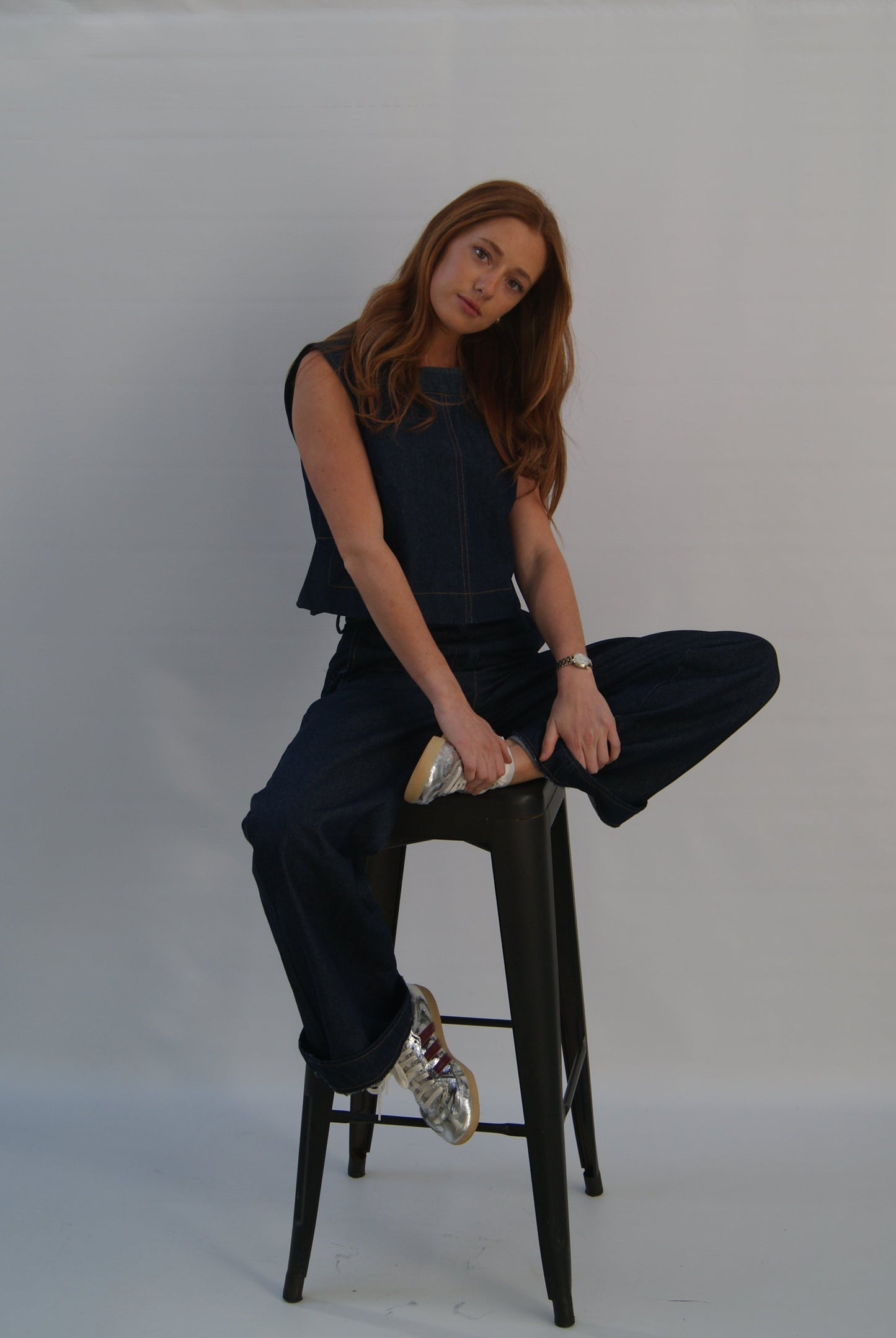 Rokkie Denim No. 02 Top — worn lifestyle, detail