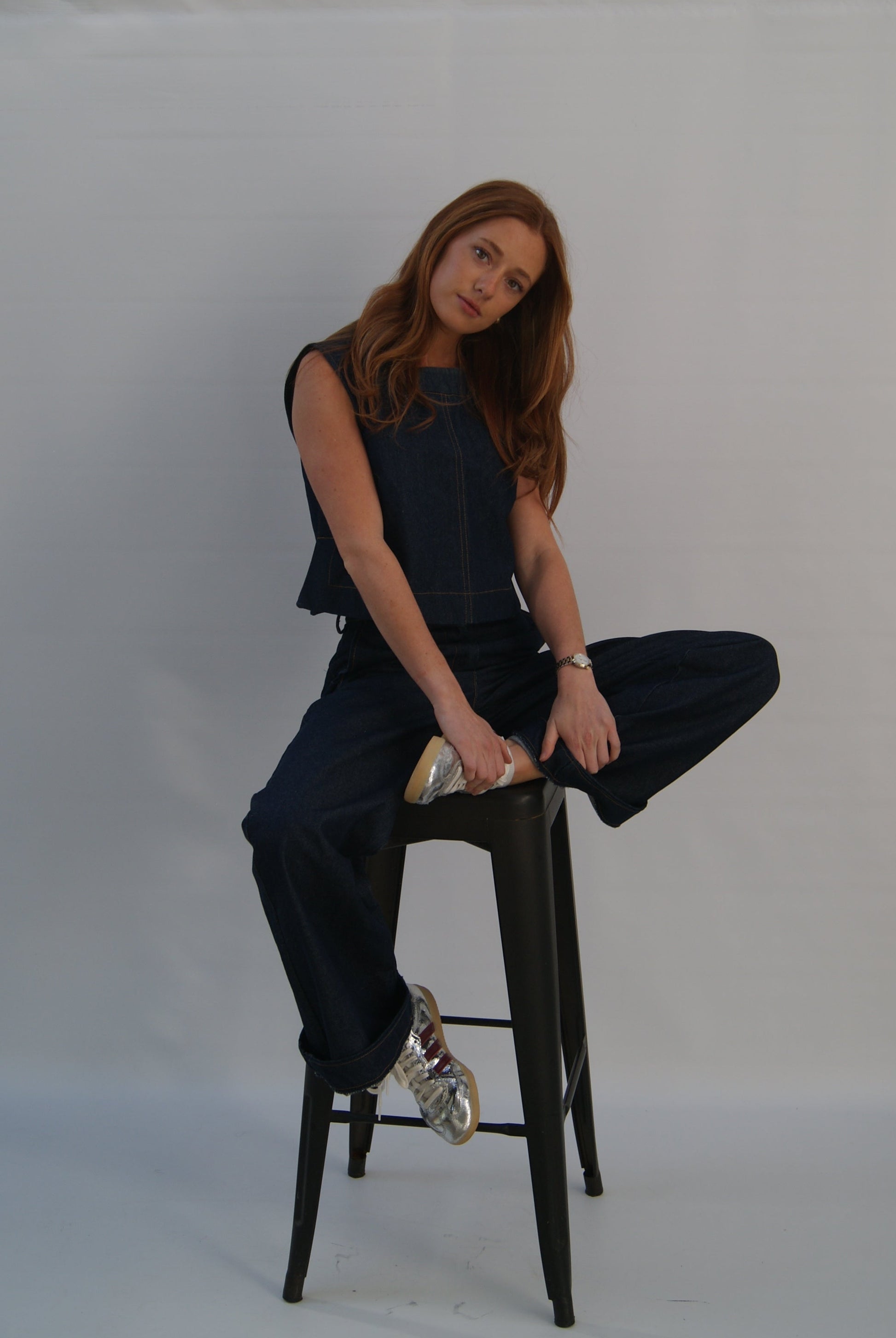 Rokkie Denim No. 02 Top — worn lifestyle, detail